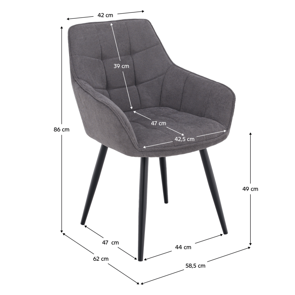 Designové křeslo, šedá/černá, MARKEN