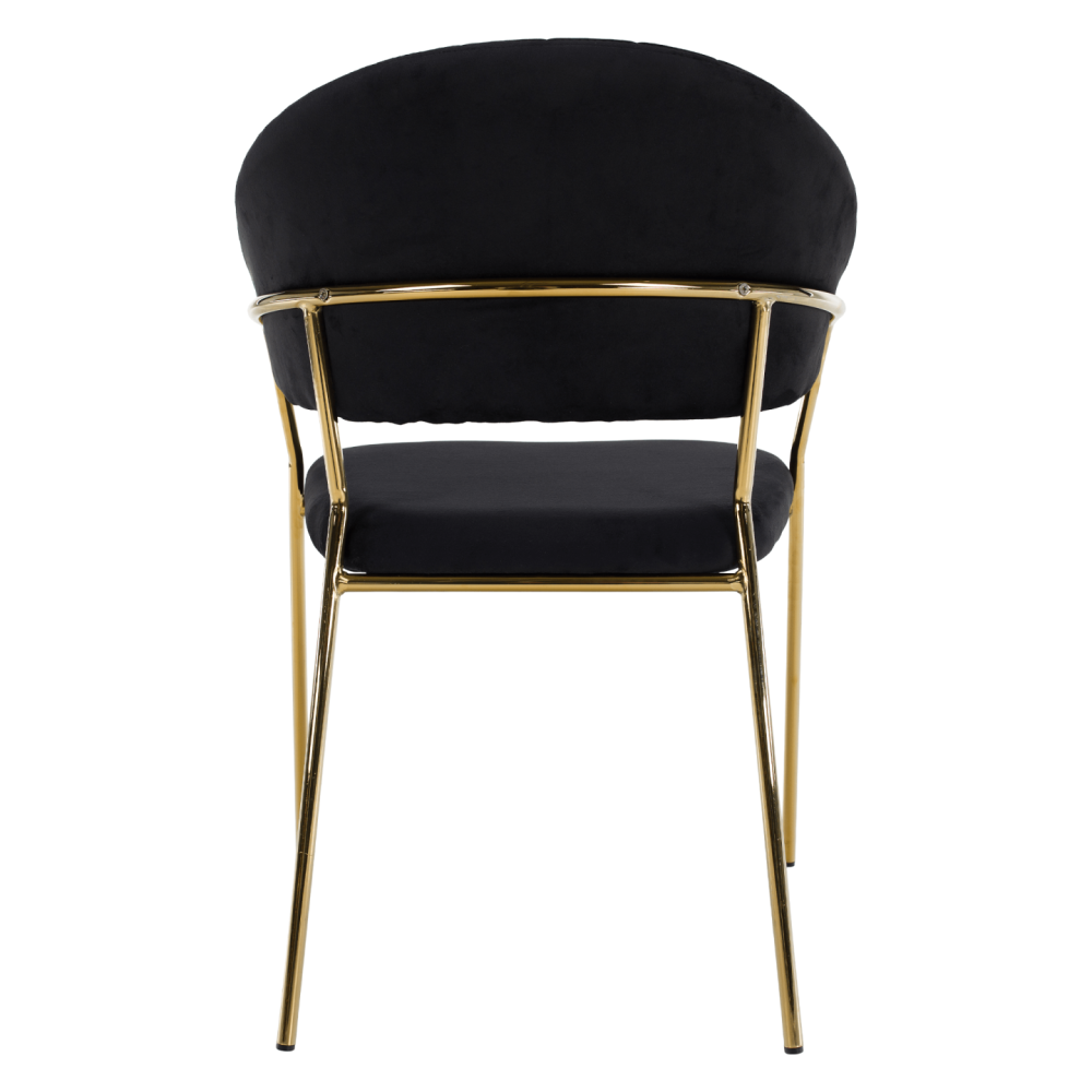 Designové jídelní křeslo, černá Velvet látka/gold chrom zlatý, DASMIN TYP 1