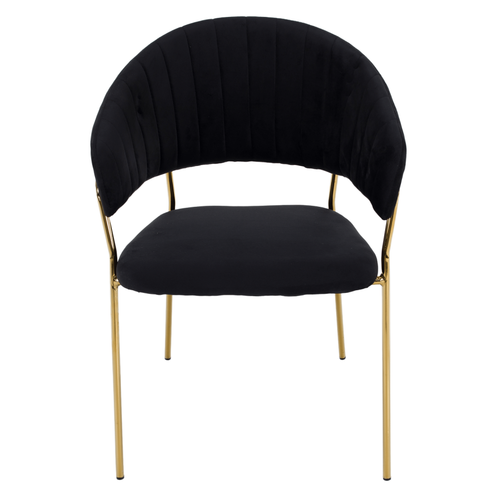 Designové jídelní křeslo, černá Velvet látka/gold chrom zlatý, DASMIN TYP 1