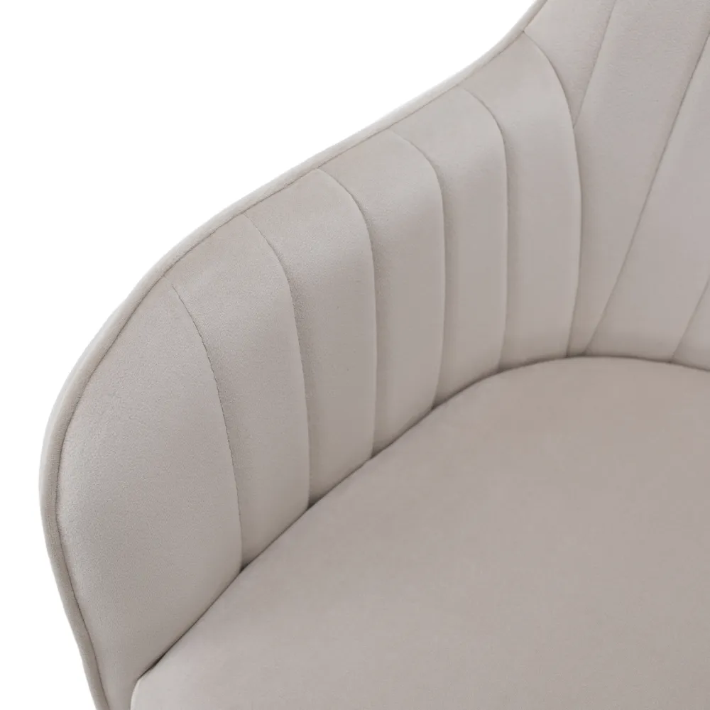Designové křeslo, béžovošedá Velvet látka, AURIL