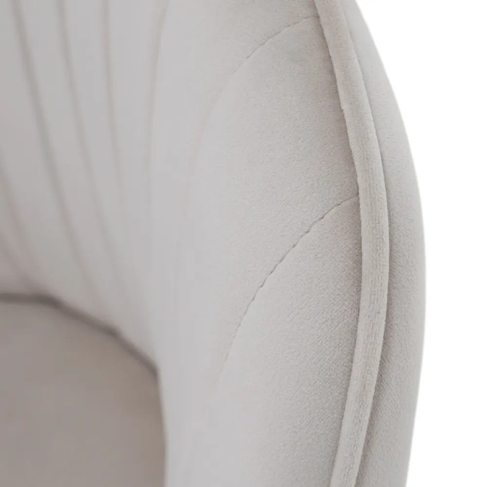 Designové křeslo, béžovošedá Velvet látka, AURIL