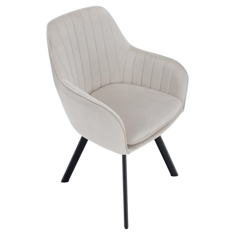 Designové křeslo, béžovošedá Velvet látka, AURIL