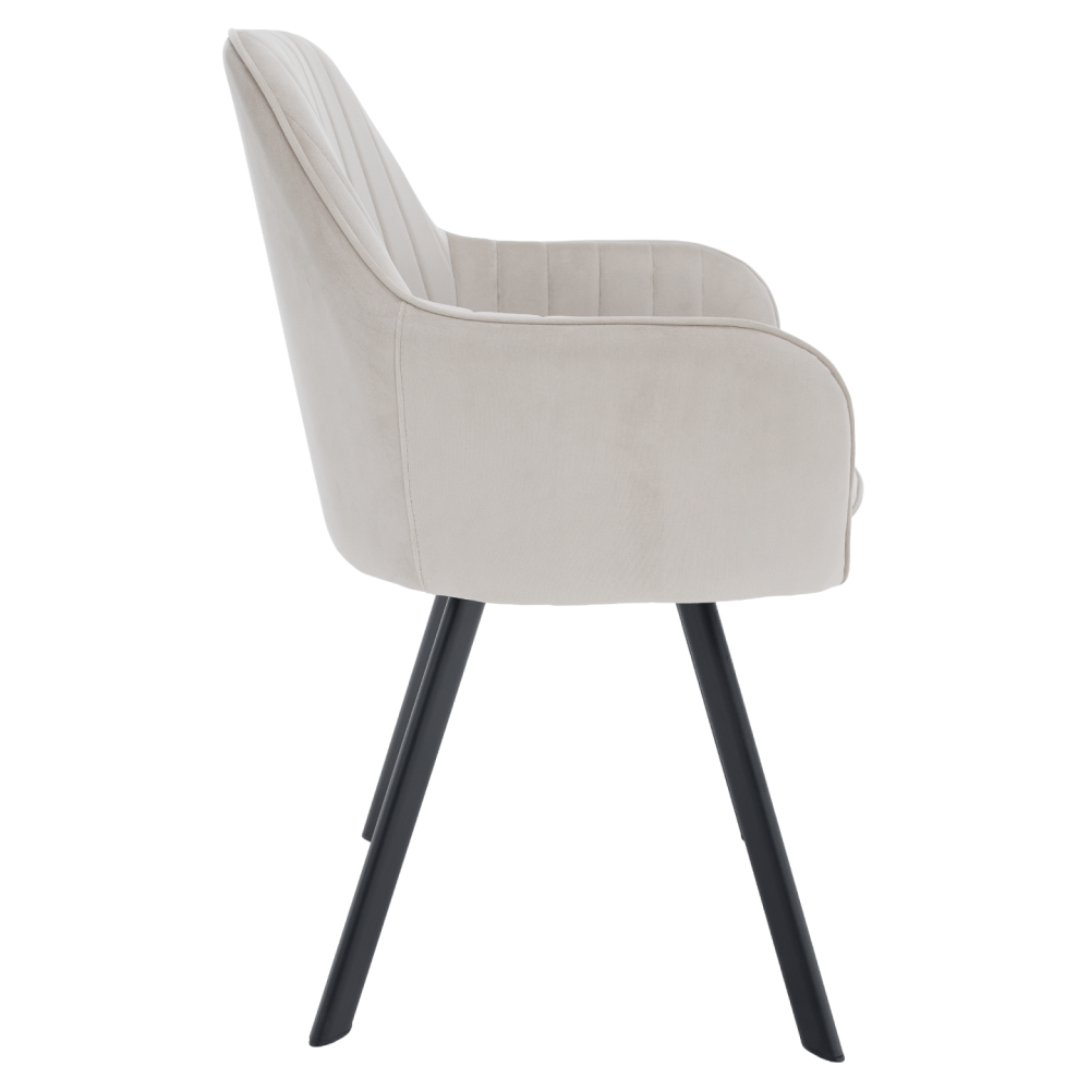 Designové křeslo, béžovošedá Velvet látka, AURIL