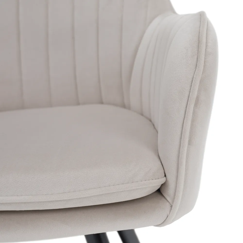 Designové křeslo, béžovošedá Velvet látka, AURIL