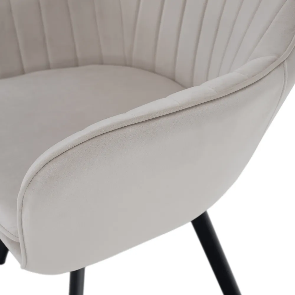 Designové křeslo, béžovošedá Velvet látka, AURIL