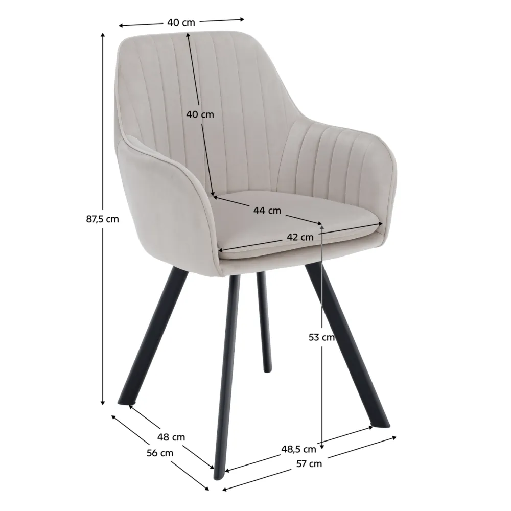 Designové křeslo, béžovošedá Velvet látka, AURIL