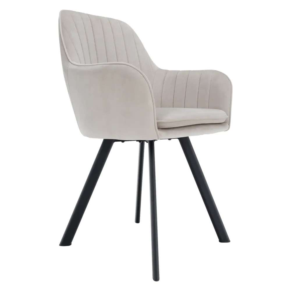 Designové křeslo, béžovošedá Velvet látka, AURIL