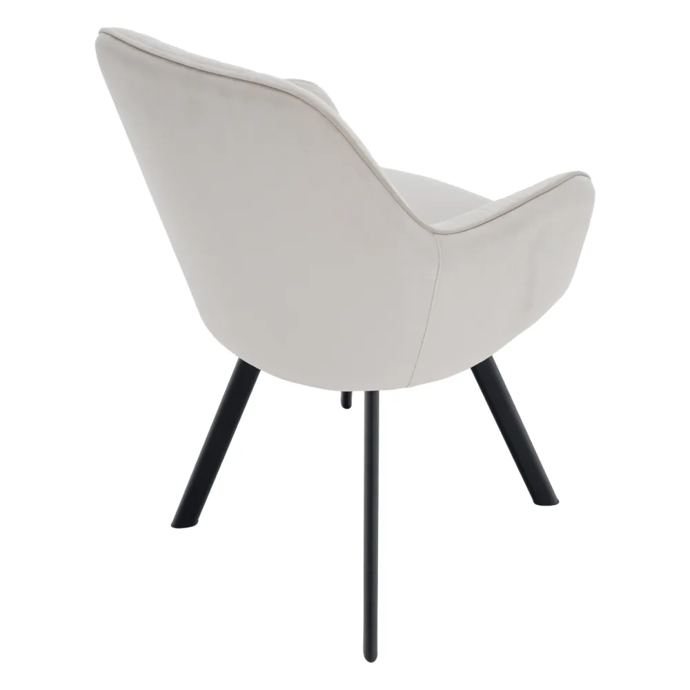 Designové křeslo, béžovošedá Velvet látka, AURIL