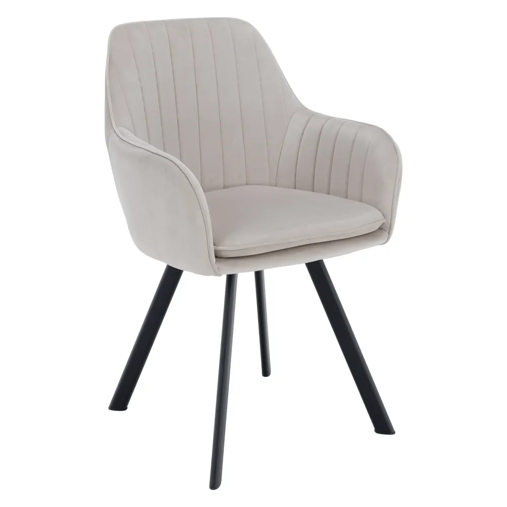 Designové křeslo, béžovošedá Velvet látka, AURIL