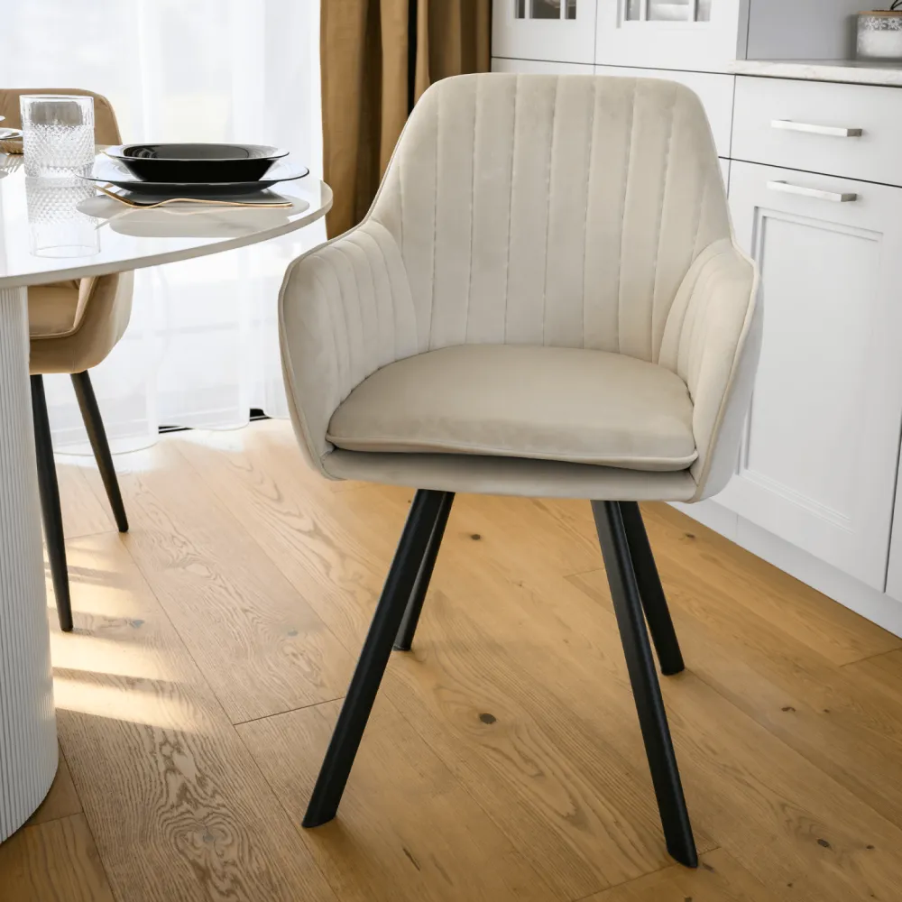 Designové křeslo, béžovošedá Velvet látka, AURIL
