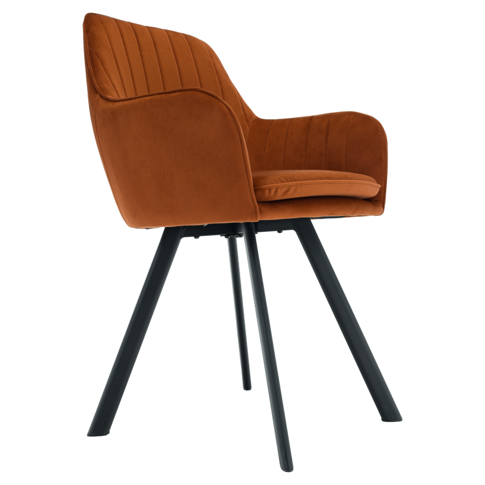 Designové křeslo, terakota Velvet látka, AURIL