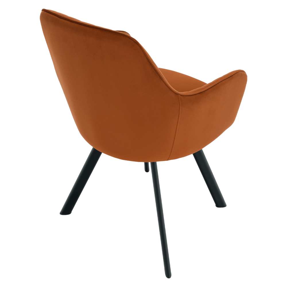 Designové křeslo, terakota Velvet látka, AURIL