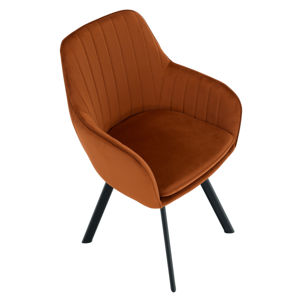 Designové křeslo, terakota Velvet látka, AURIL