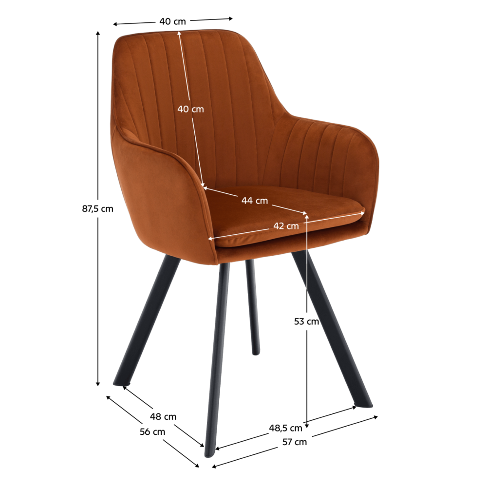 Designové křeslo, terakota Velvet látka, AURIL
