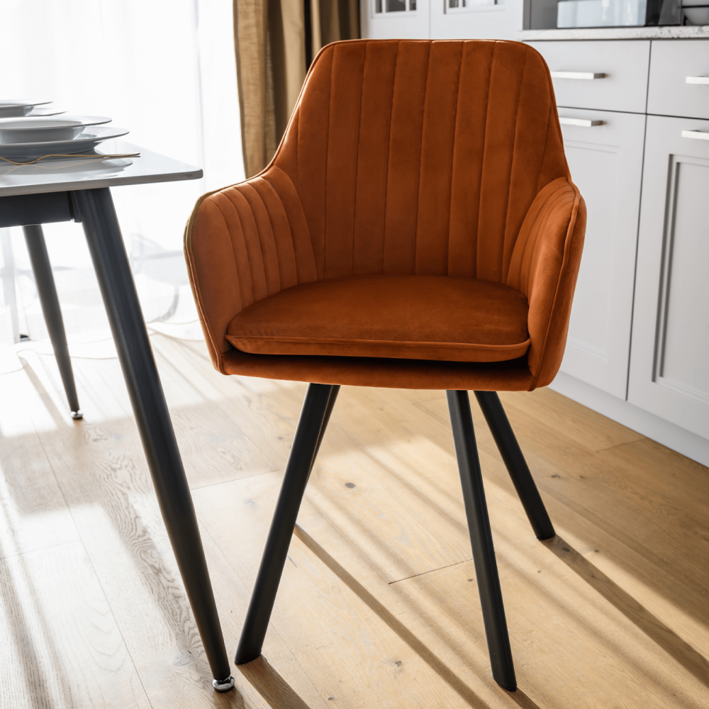 Designové křeslo, terakota Velvet látka, AURIL