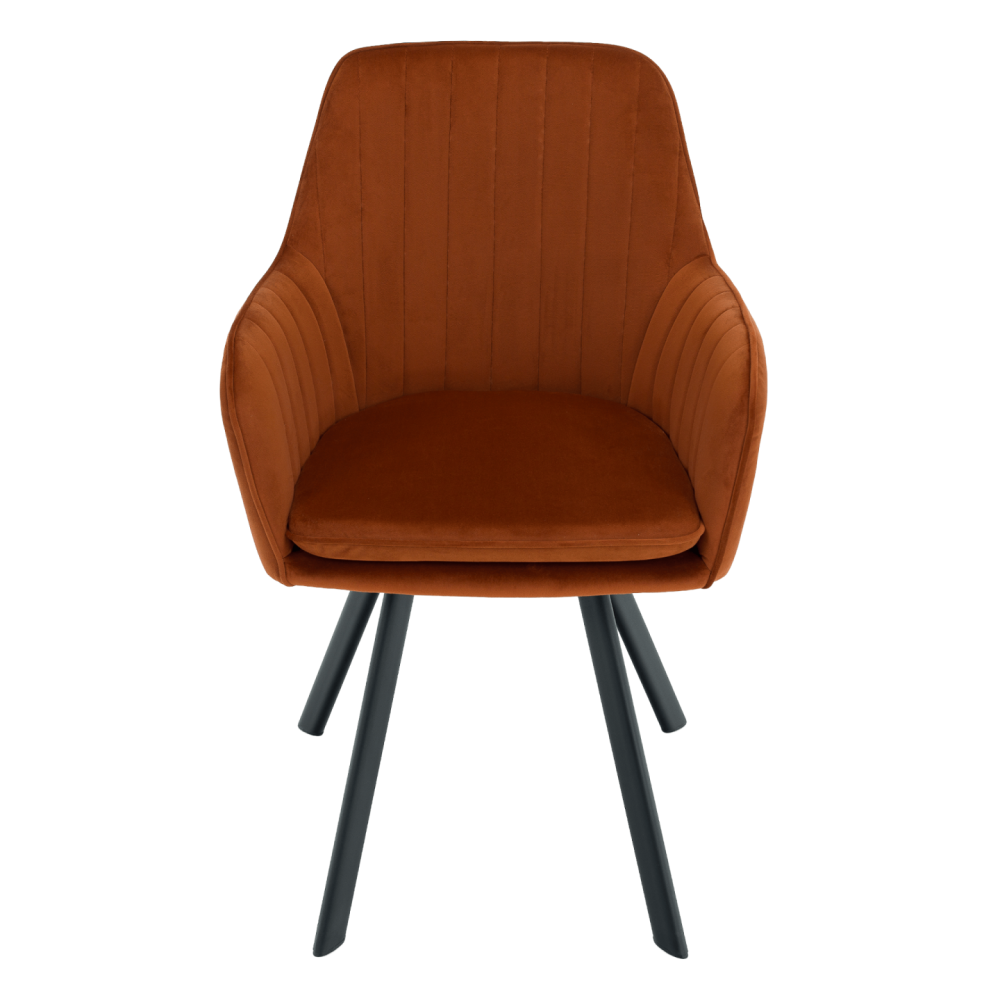 Designové křeslo, terakota Velvet látka, AURIL