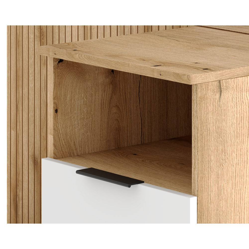 Předsíňová sestava, dub evoke/bílá, NODRI