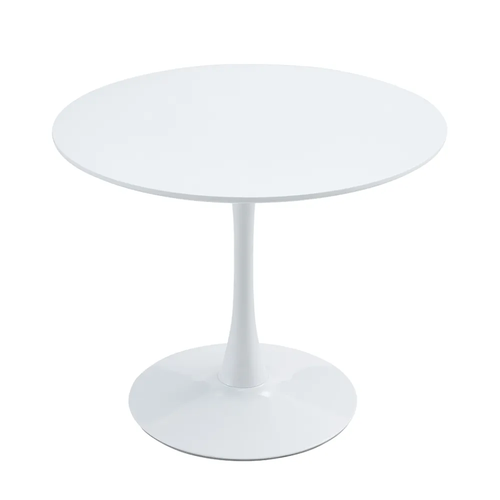 Jídelní stůl, kulatý, bílá matná, průměr 80 cm, REVENTON NEW