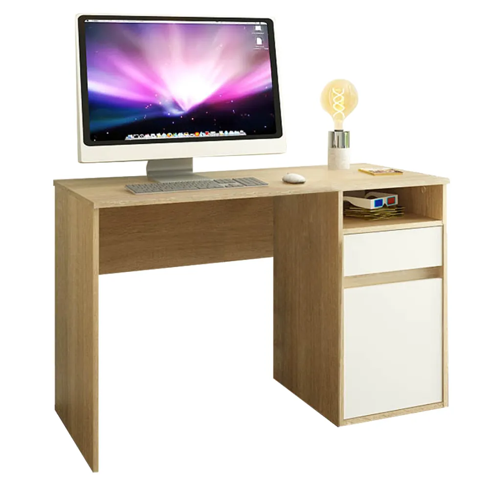 PC stůl, dub sonoma/bílá, BILI NEW