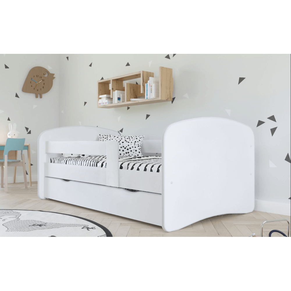 Postel s roštem a úložným prostorem 80x160, bílá, COCOLINO