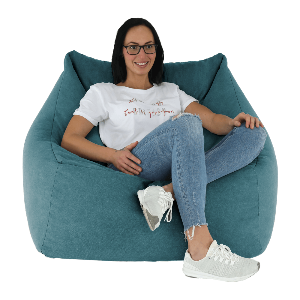 Sedací vak, zelená látka, URASON