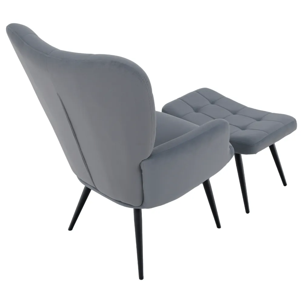 Křeslo s podnoží, šedá Velvet látka/černá, HABEN