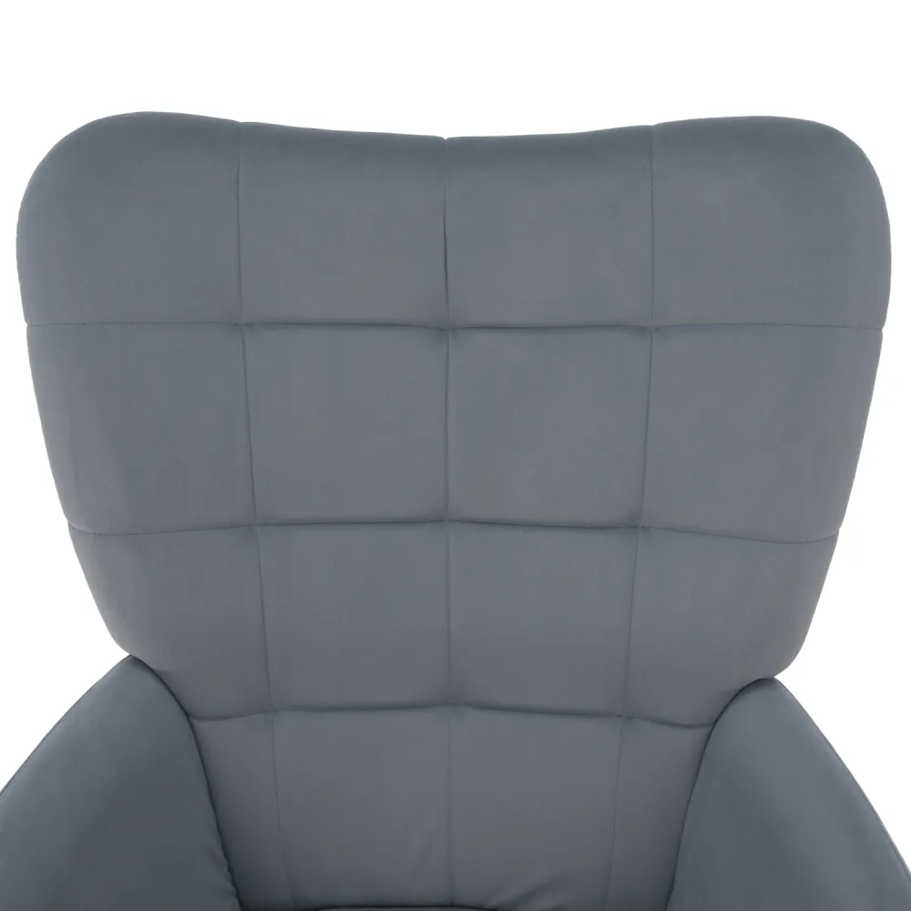 Křeslo s podnoží, šedá Velvet látka/černá, HABEN