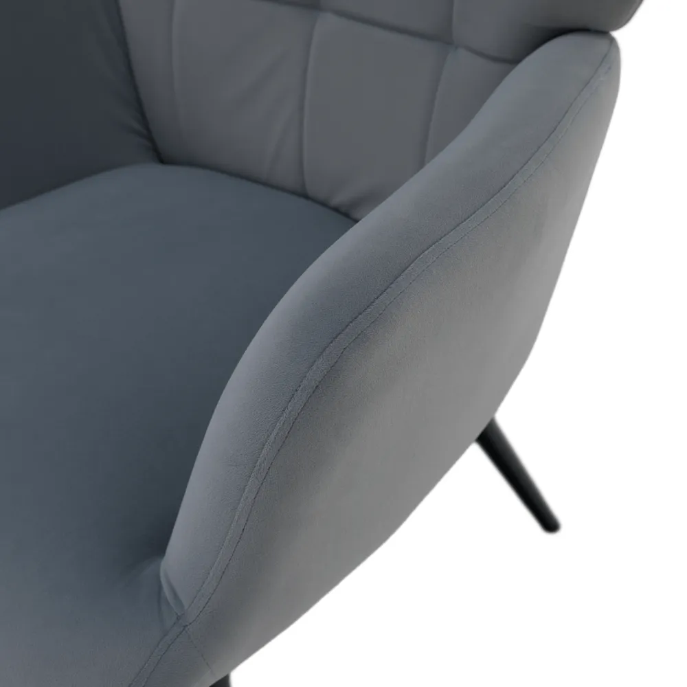 Křeslo s podnoží, šedá Velvet látka/černá, HABEN