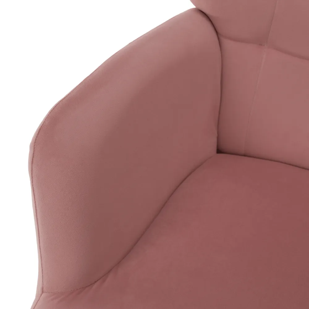 Křeslo s podnoží, růžová Velvet látka/dub, HABEN