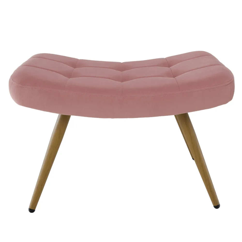 Křeslo s podnoží, růžová Velvet látka/dub, HABEN