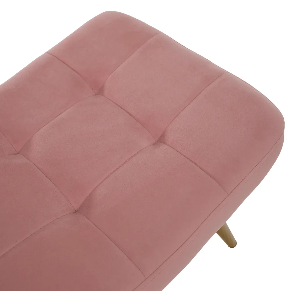 Křeslo s podnoží, růžová Velvet látka/dub, HABEN