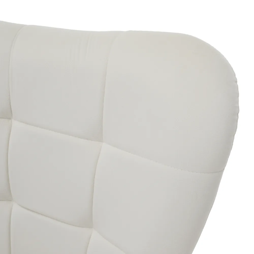 Křeslo s podnoží, bílá Velvet látka/černá, HABEN