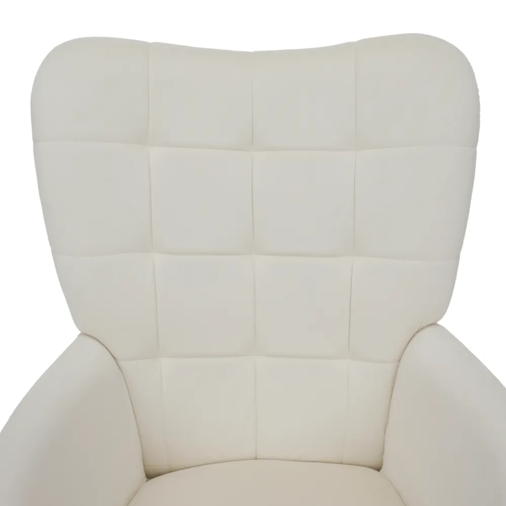 Křeslo s podnoží, bílá Velvet látka/černá, HABEN