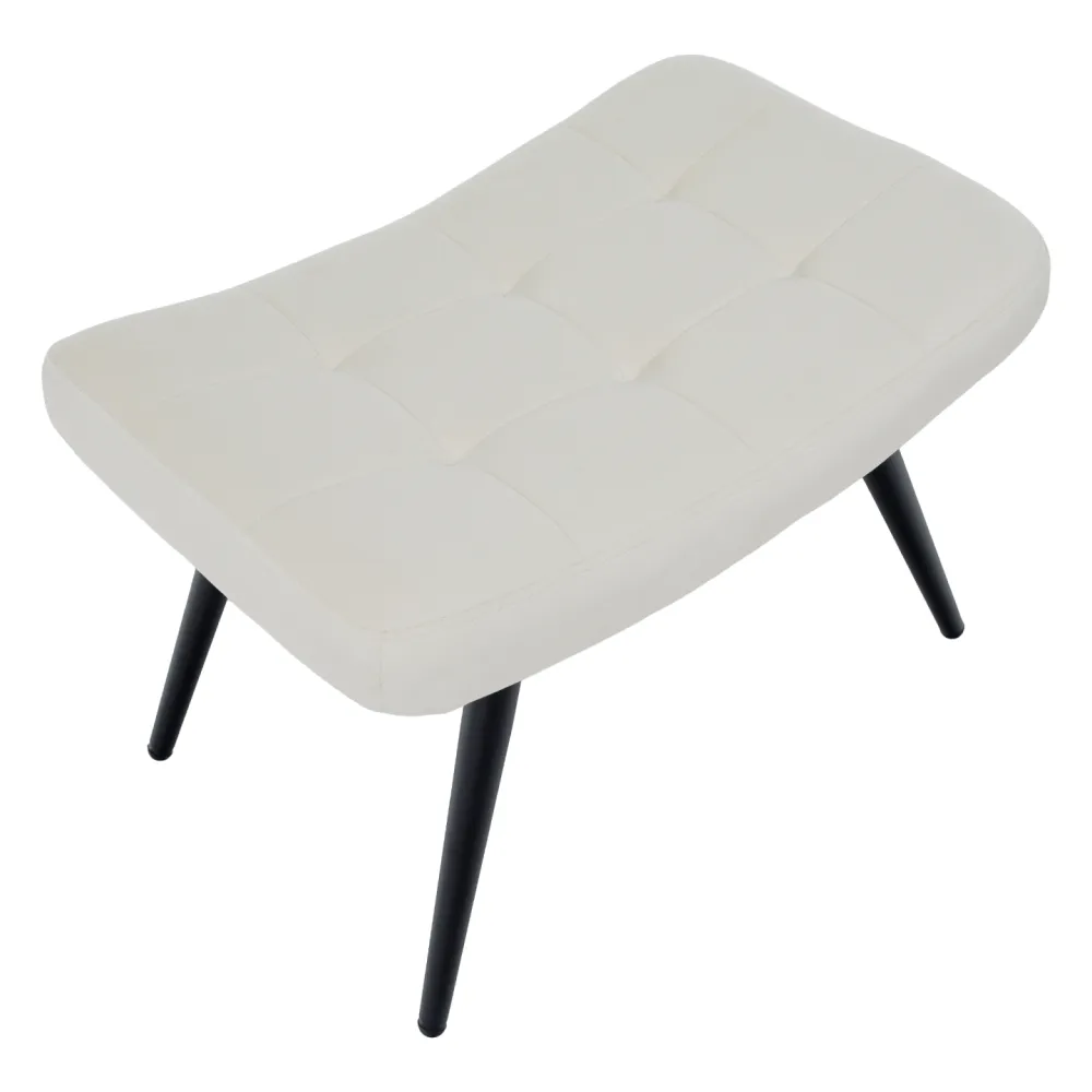 Křeslo s podnoží, bílá Velvet látka/černá, HABEN