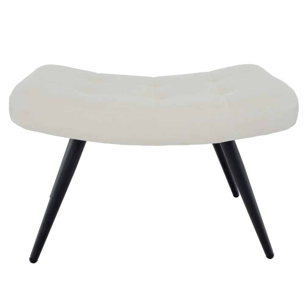 Křeslo s podnoží, bílá Velvet látka/černá, HABEN