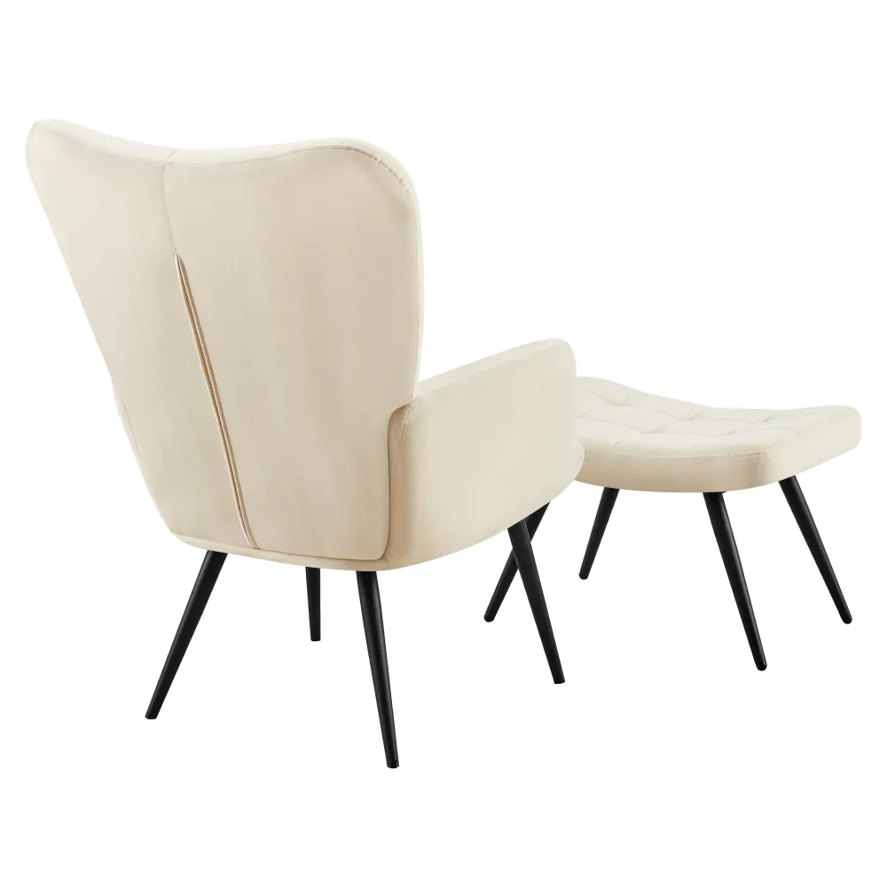 Křeslo s podnoží, bílá Velvet látka/černá, HABEN