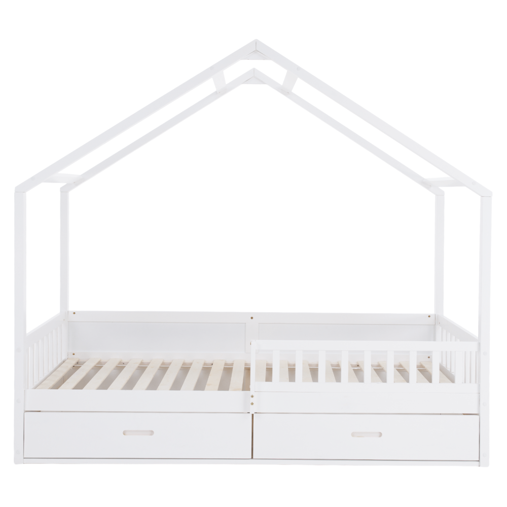 Montessori postel, 90x200, bílá, masiv, BIANKA