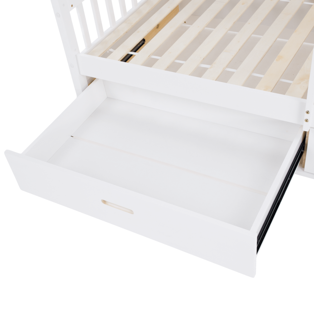 Montessori postel, 90x200, bílá, masiv, BIANKA