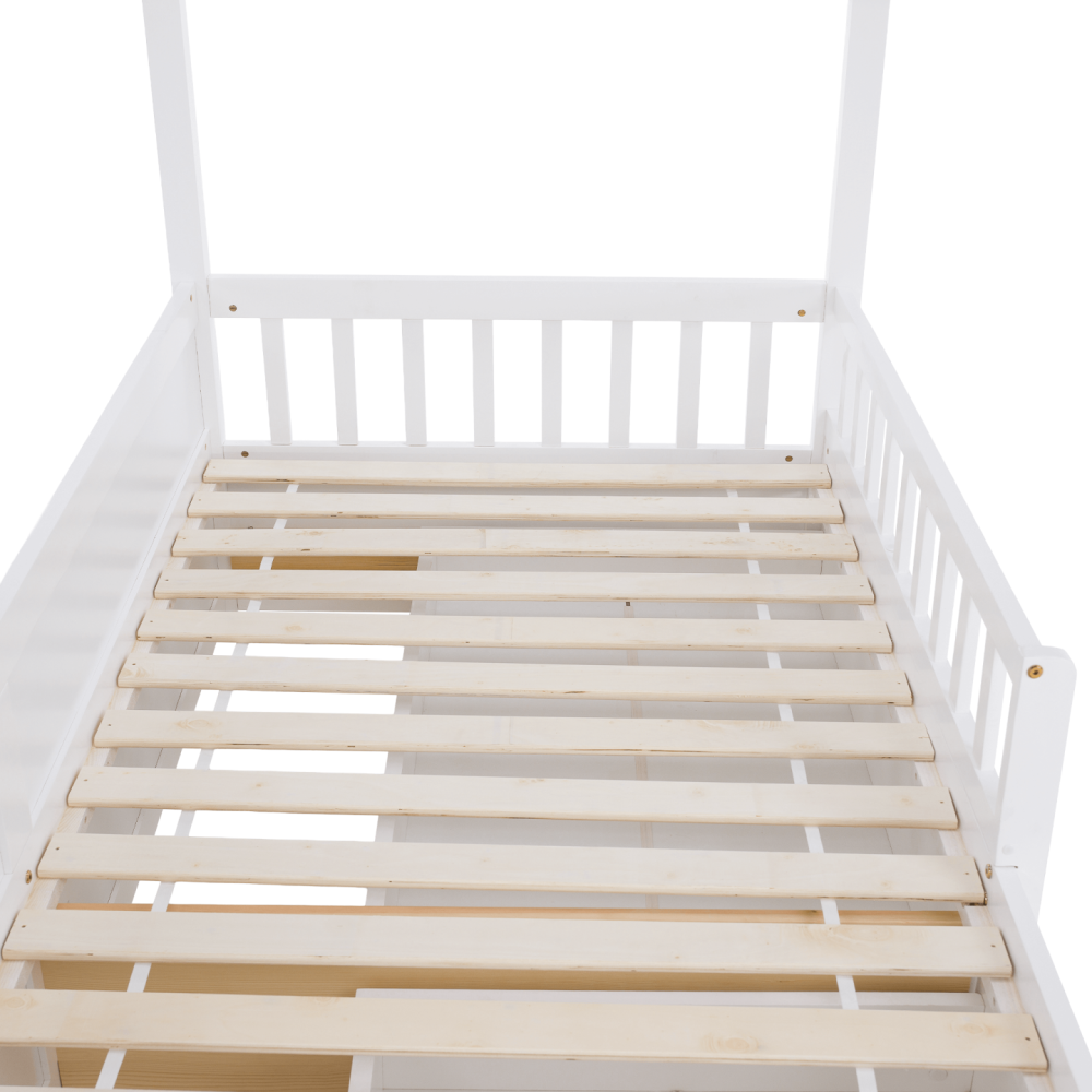 Montessori postel, 90x200, bílá, masiv, BIANKA