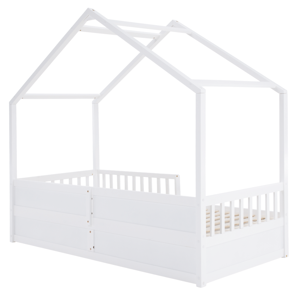 Montessori postel, 90x200, bílá, masiv, BIANKA