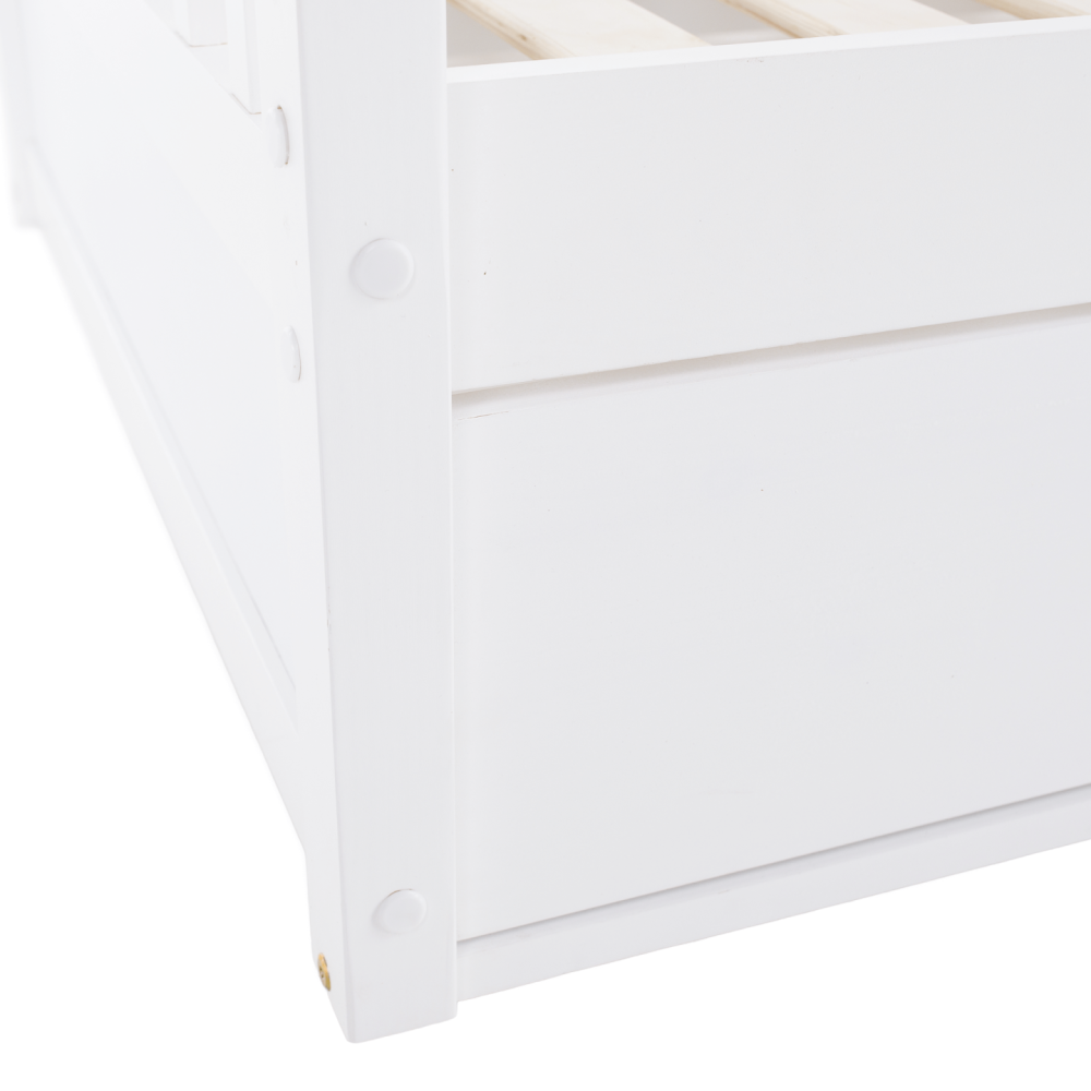 Montessori postel, 90x200, bílá, masiv, BIANKA