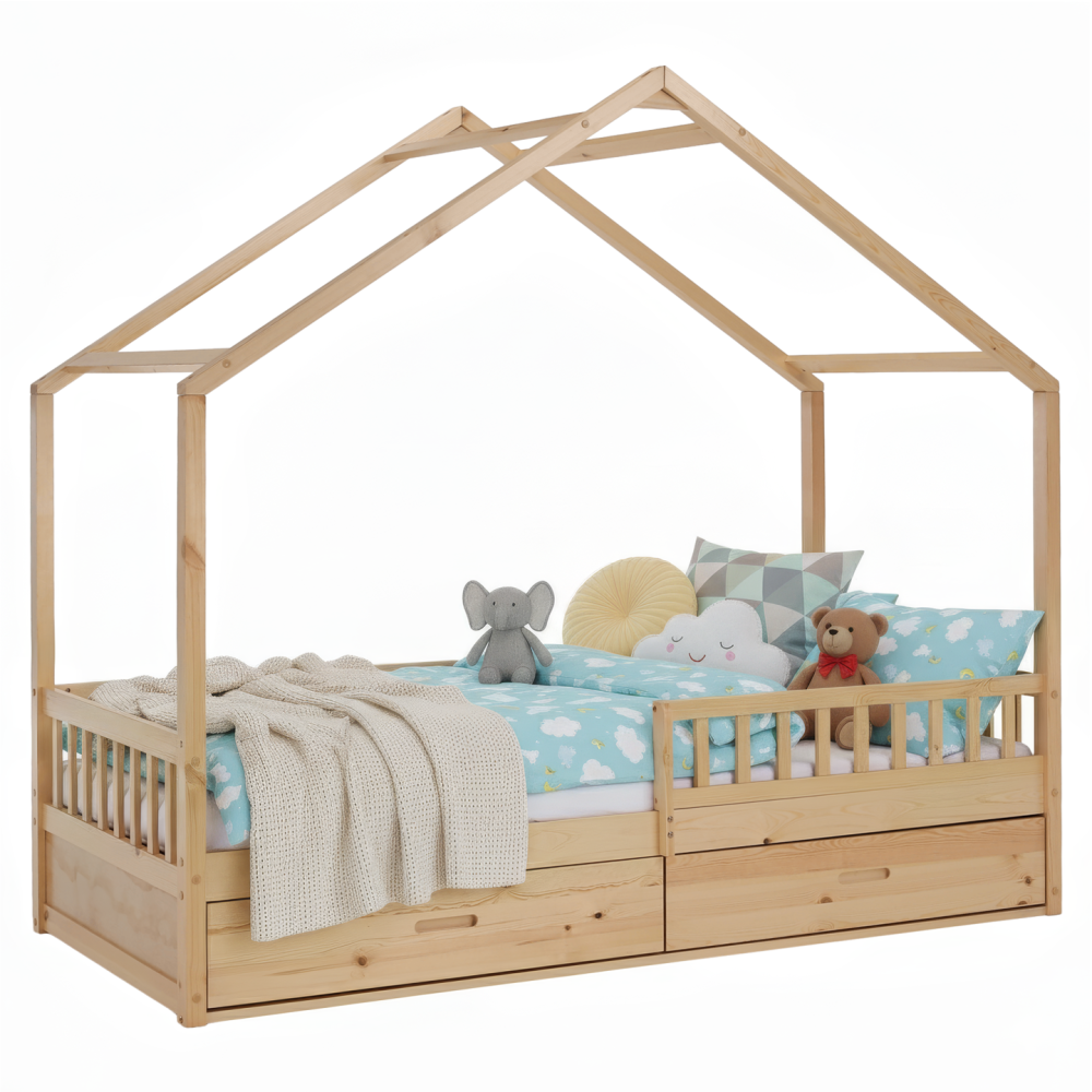 Montessori postel, 90x200, přírodní, masiv, BIANKA