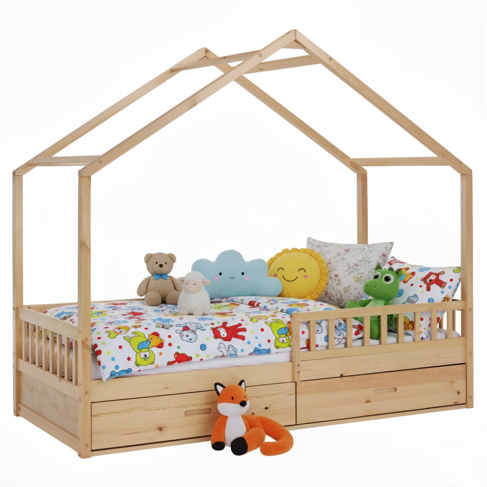 Montessori postel, 90x200, přírodní, masiv, BIANKA