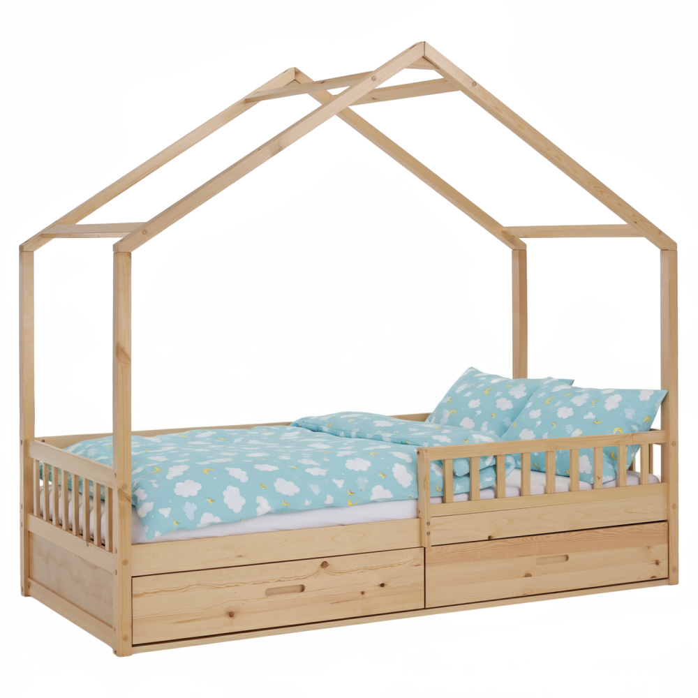 Montessori postel, 90x200, přírodní, masiv, BIANKA