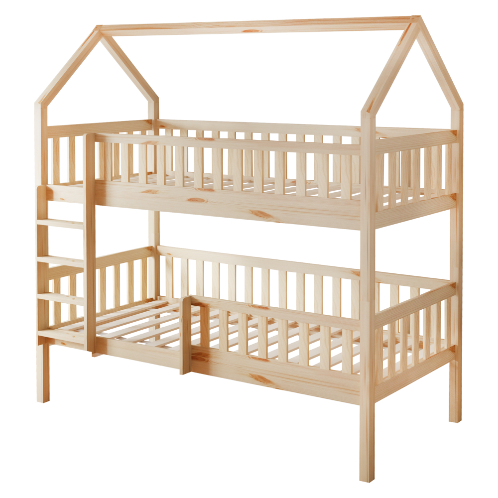 Montessori patrová postel s přistýlkou, přírodní, VENITA TYP 1