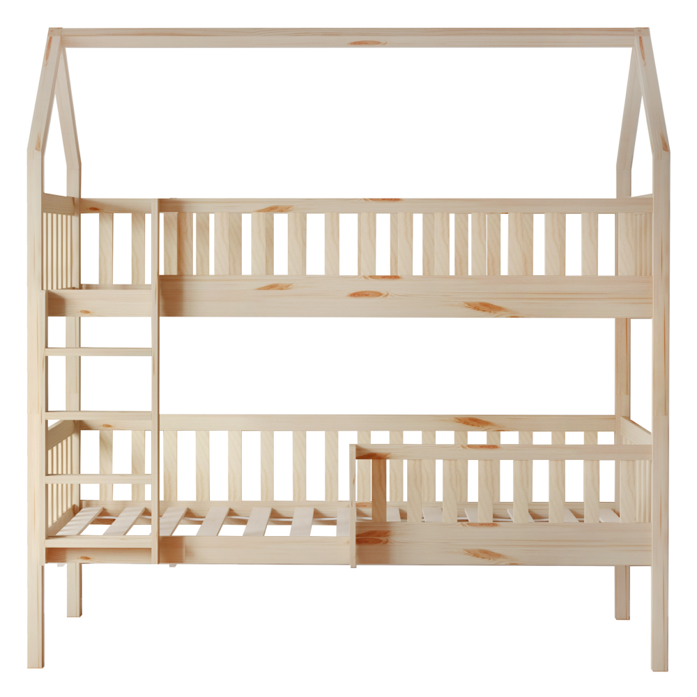 Montessori patrová postel s přistýlkou, přírodní, VENITA TYP 1