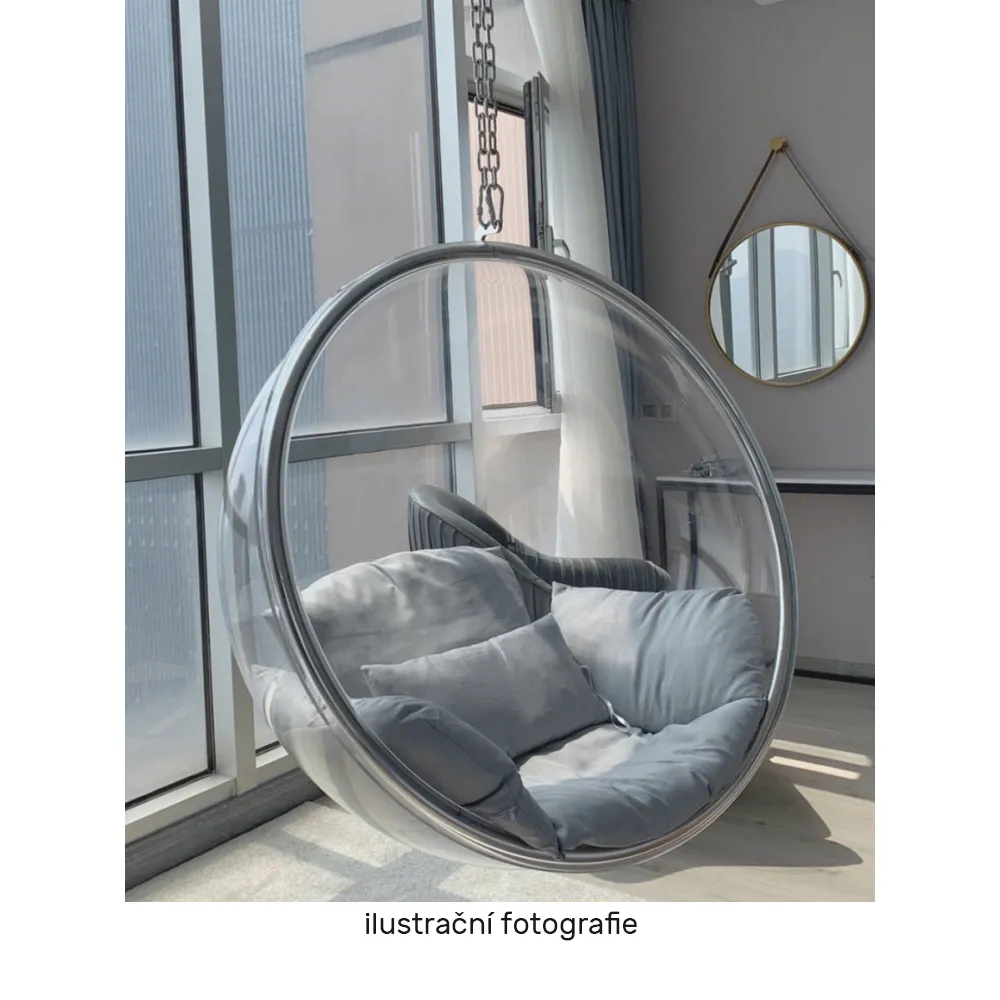 Závěsné křeslo, transparentní/zlatá/růžová, BUBBLE NEW TYP 1