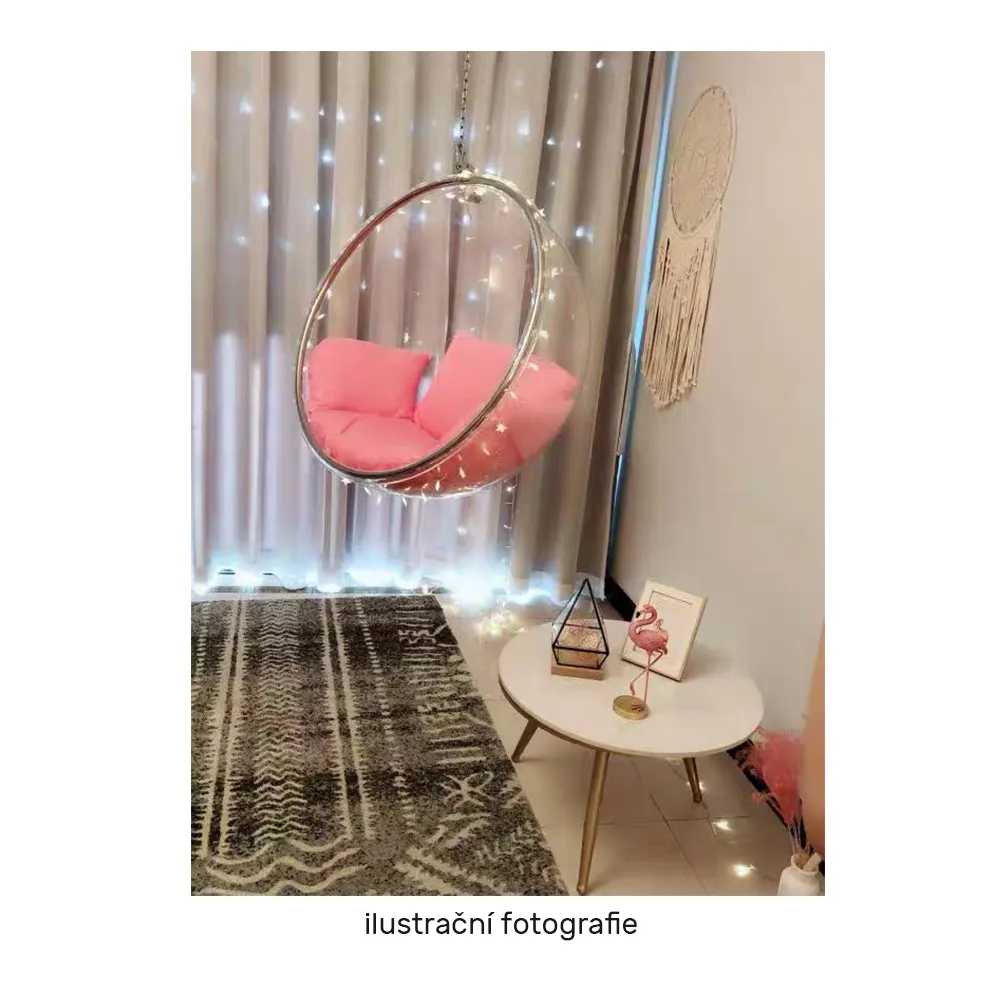 Závěsné křeslo, transparentní/zlatá/růžová, BUBBLE NEW TYP 1
