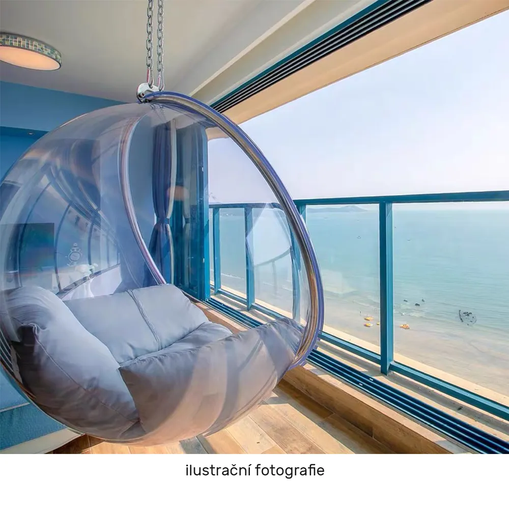 Závěsné křeslo, transparentní/zlatá/růžová, BUBBLE NEW TYP 1