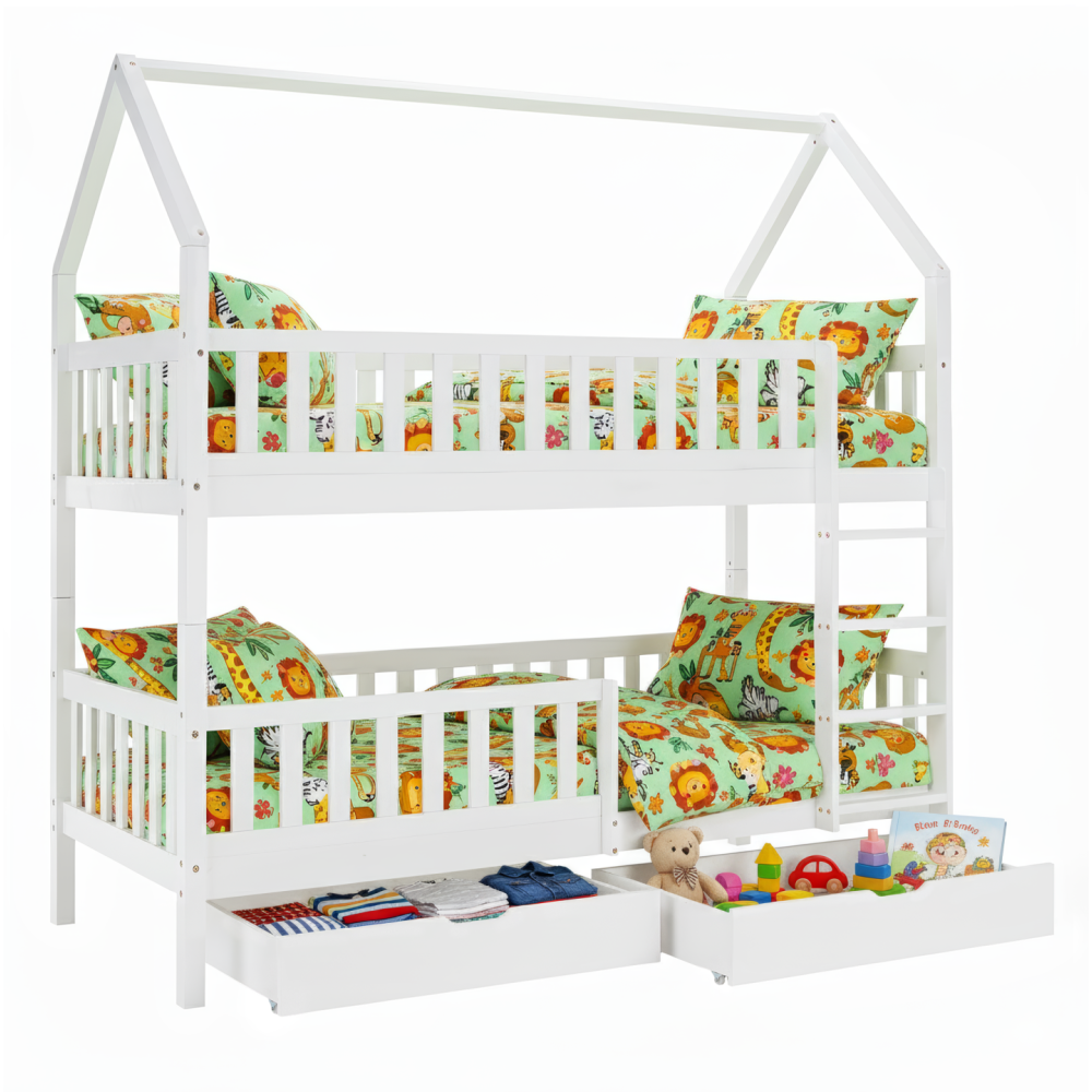 Montessori patrová postel, bílá, VENITA TYP 2